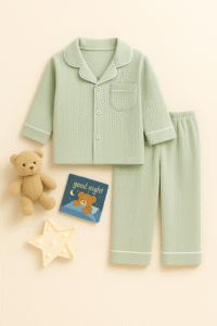 Крафтова дитяча піжама Timan з бавовни «Оливковий спокій»