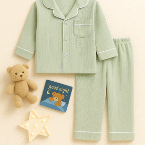 Крафтова дитяча піжама Timan з бавовни «Оливковий спокій»