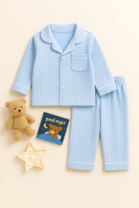 Крафтова дитяча піжама Timan з бавовни «Ніжно-блакитна гармонія»