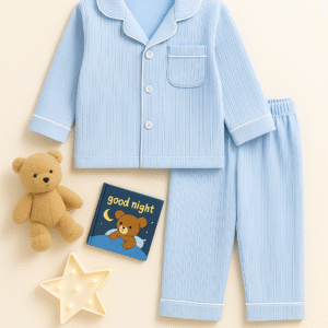 Крафтова дитяча піжама Timan з бавовни «Ніжно-блакитна гармонія»